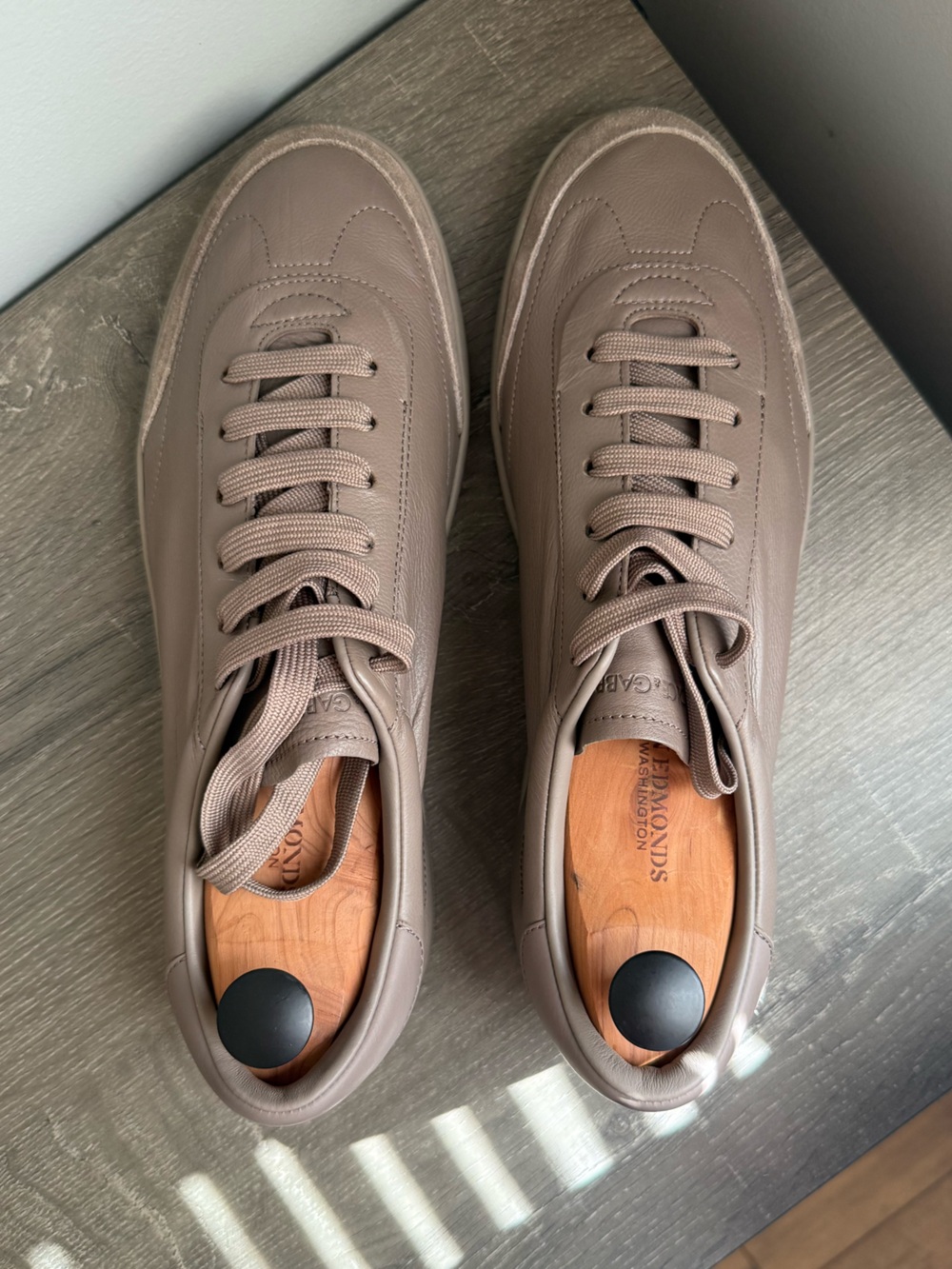 Dolce & Gabbana Men's Taupe Leather Sneakers - Picture 3 of 8
